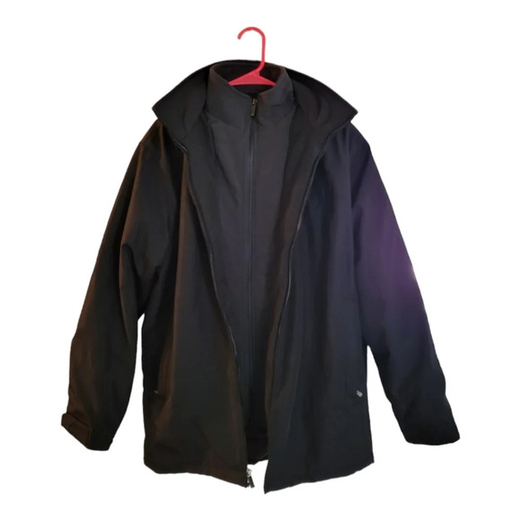 Weatherproof BLACK Ultra Tech hood Men M Jacket Winter Coat Rain PARKA Neck Zip - Picture 1 of 10